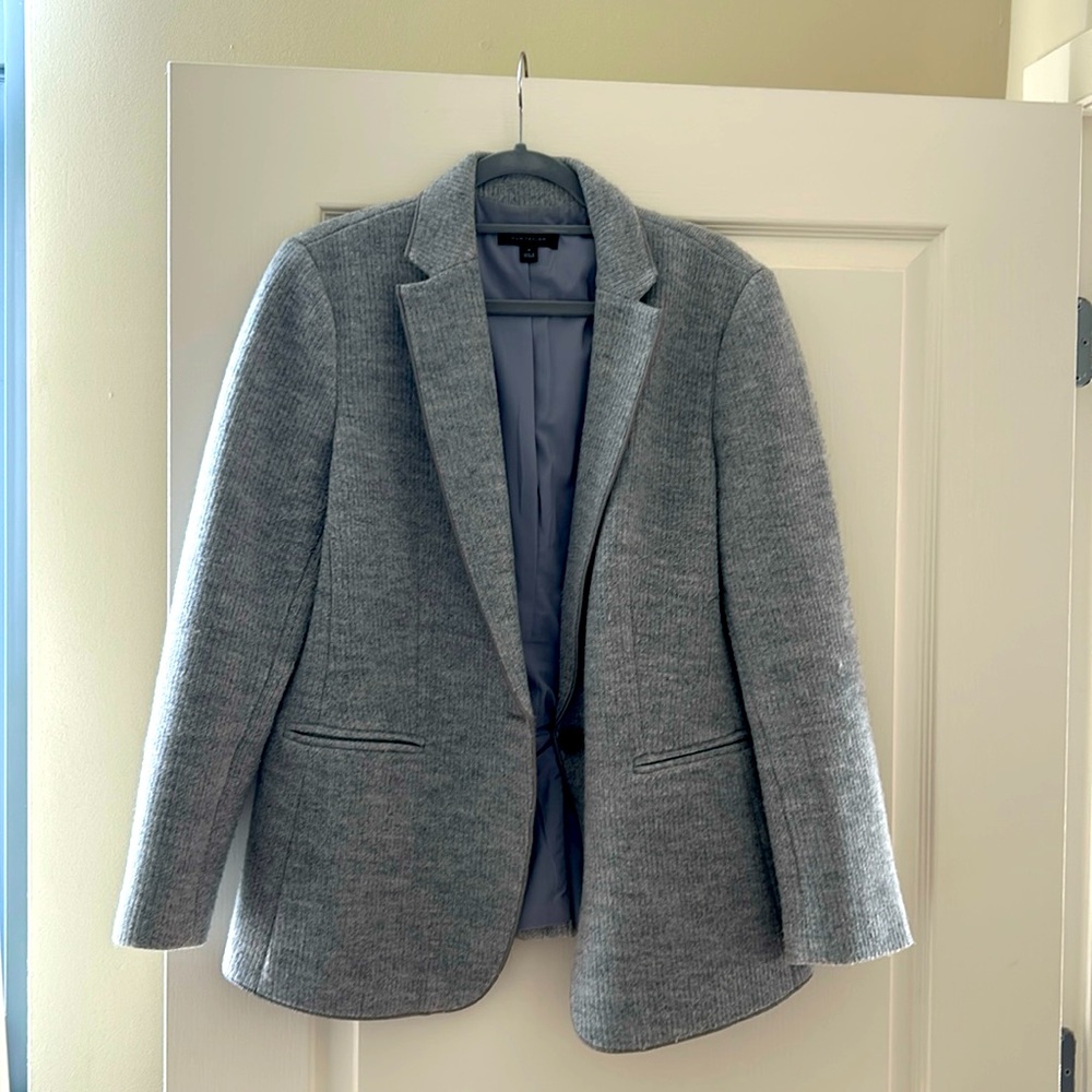 Ann Taylor Grey Woolen Blazer. Size 14